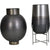 Burnished Metal Planter with Antique Brass Rim and Base - Arizona Bulbous Planter Exclusive Spaces